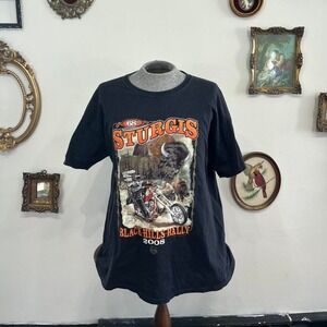 Vintage Sturgis Black Hills Rally 2008 Graphic Tee Motorcycle Biker 2X